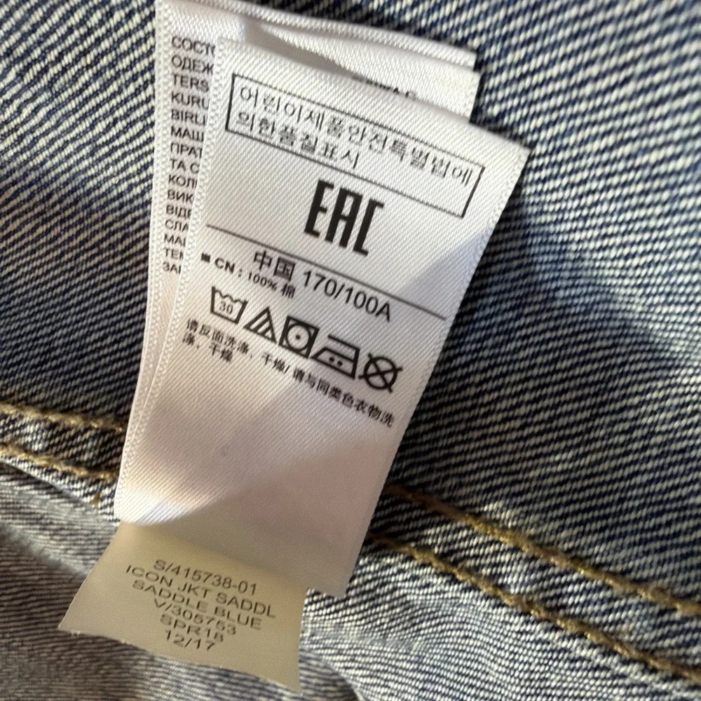 GAP Womens Jacket Size L Blue Jean Denim Icon Saddle Long Sleeve Cotton Pockets - Picture 15 of 16